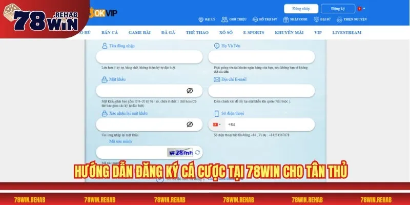 78win - Cổng cược trực tuyến siêu hấp dẫn nhất 2025 30 Hướng dẫn đăng ký cá cược tại 78win cho tân thủ