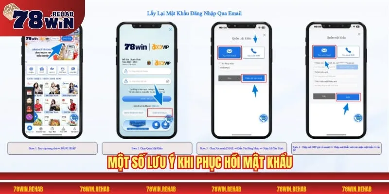 Đăng Nhập 78WIN Nhanh Chóng Và An Toàn Mọi Lúc 3 Một số lưu ý khi phục hồi mật khẩu