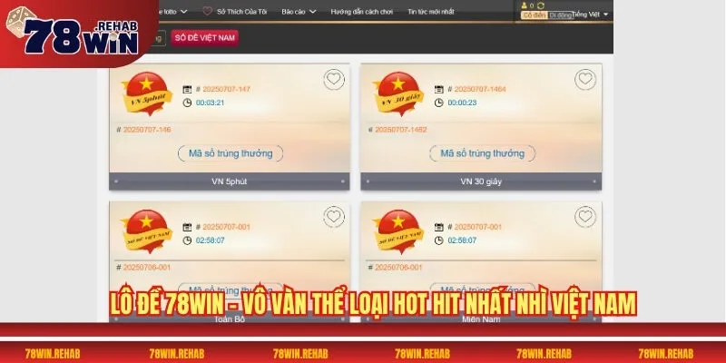 Lô đề 78WIN - Vô vàn thể loại hot hit nhất nhì Việt Nam