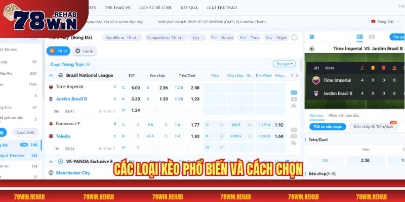 Thể Thao 78WIN - Thống Trị Sân Chơi Với Kèo Châu Âu 6 Các loại kèo phổ biến và cách chọn